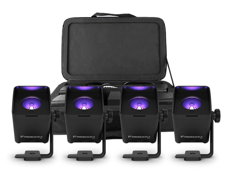 Chauvet Freedom H1 LED Uplighter 4 Pack in Charging Case
